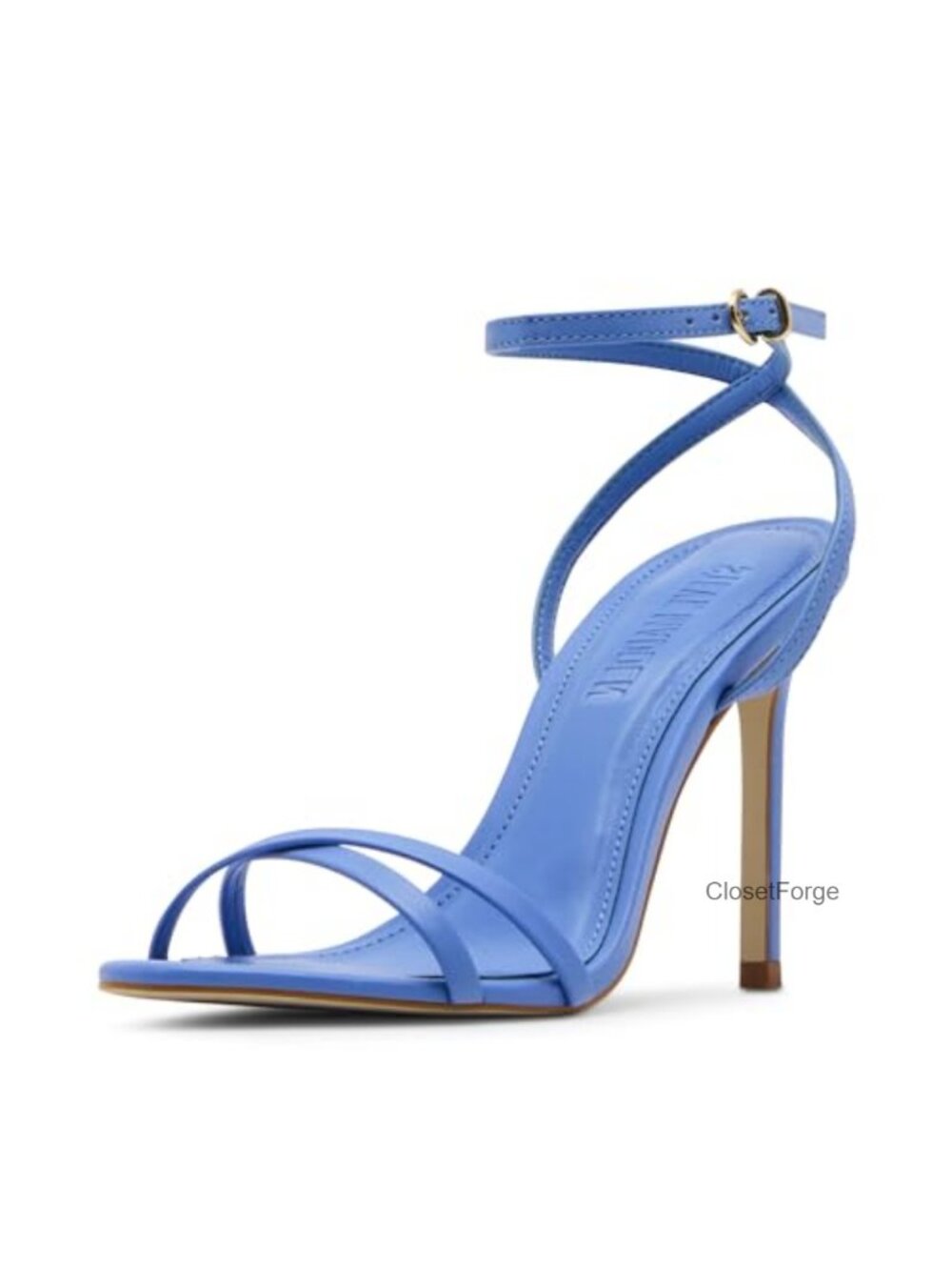 Leather Open Toe Stiletto Heeled Sandals with Buckle Ankle Strap Size Fits True